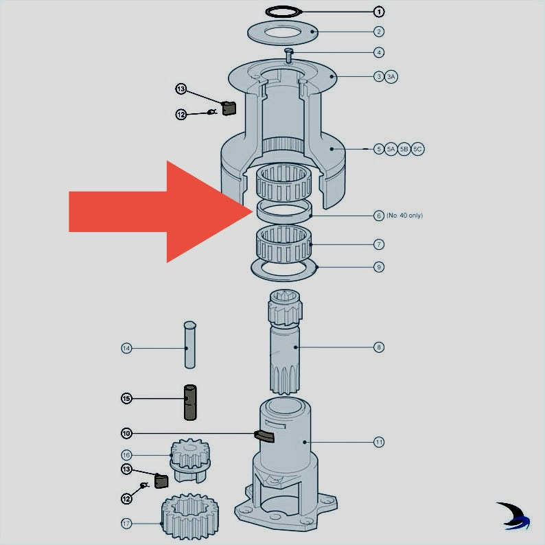 Lewmar Spacer for 34ST and 40ST – Carbon Reinforced Nylon Replacement for Part No. 15000491 (custom sizes also available)